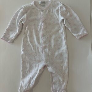 Kissy Kissy Pink White and Pink Rocking Horse Onesie Pajamas